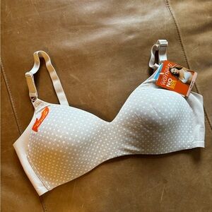 Warner's Light Gray Polka Dot Bra